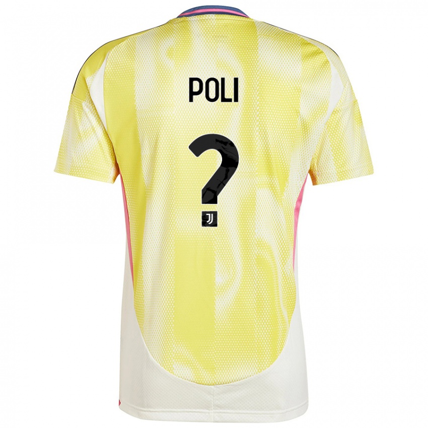 Kinder Fabrizio Poli #0 Solargelb Auswärtstrikot Trikot 2024/25 T-Shirt Schweiz