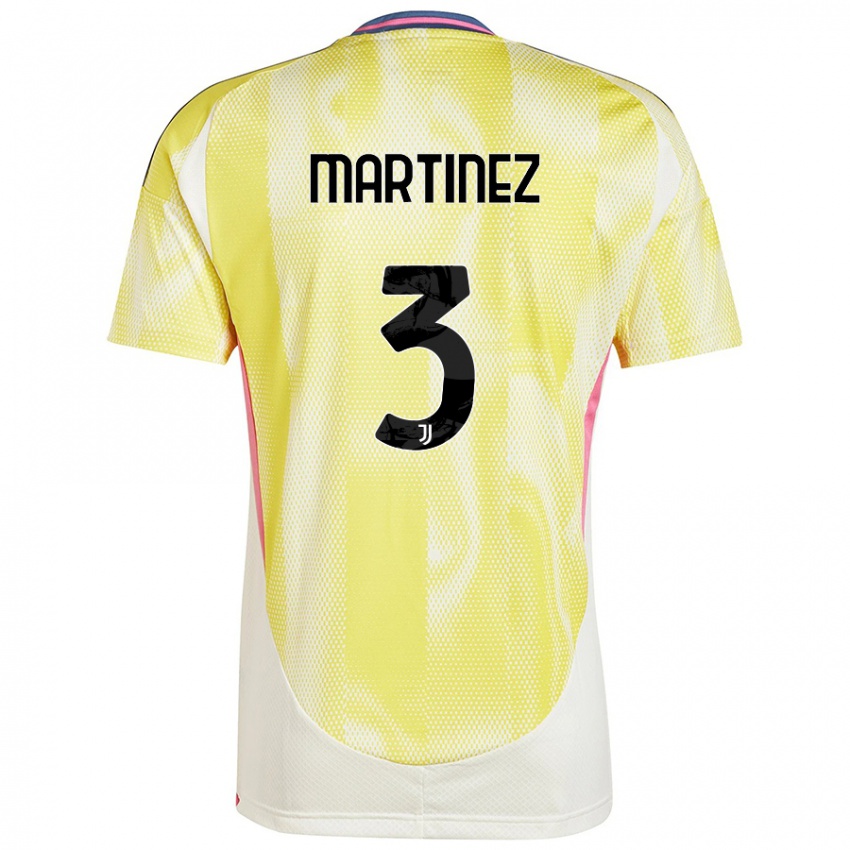 Kinder Bruno Martinez #3 Solargelb Auswärtstrikot Trikot 2024/25 T-Shirt Schweiz