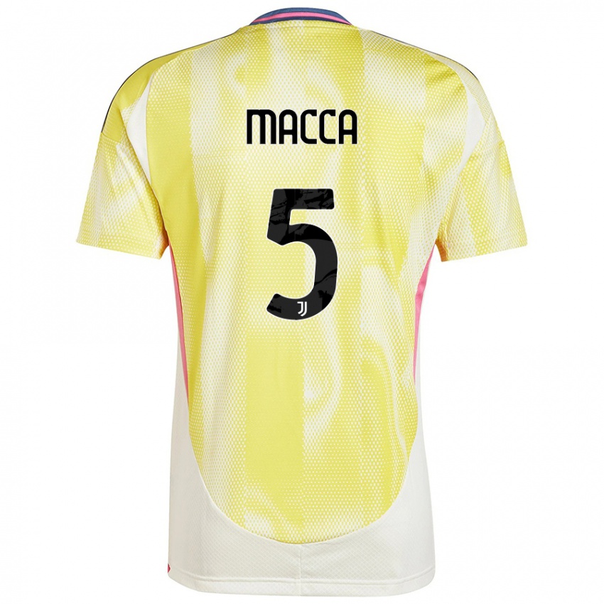 Kinder Federico Macca #5 Solargelb Auswärtstrikot Trikot 2024/25 T-Shirt Schweiz