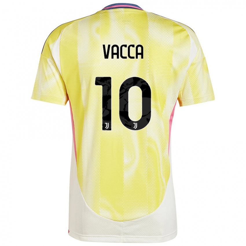 Kinder Alessio Vacca #10 Solargelb Auswärtstrikot Trikot 2024/25 T-Shirt Schweiz