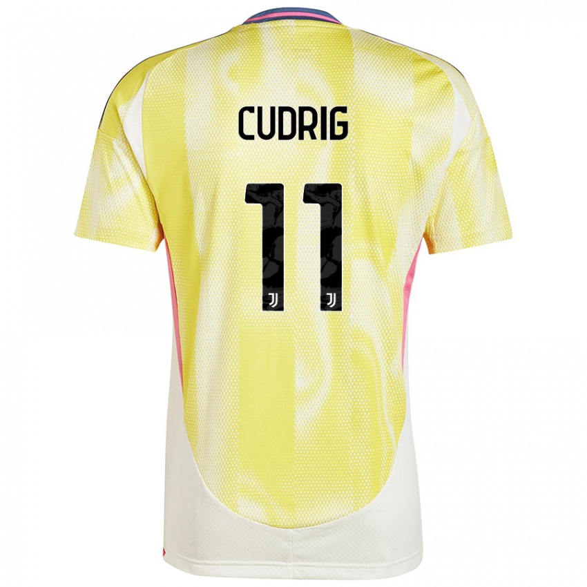 Kinder Nicolò Cudrig #11 Solargelb Auswärtstrikot Trikot 2024/25 T-Shirt Schweiz