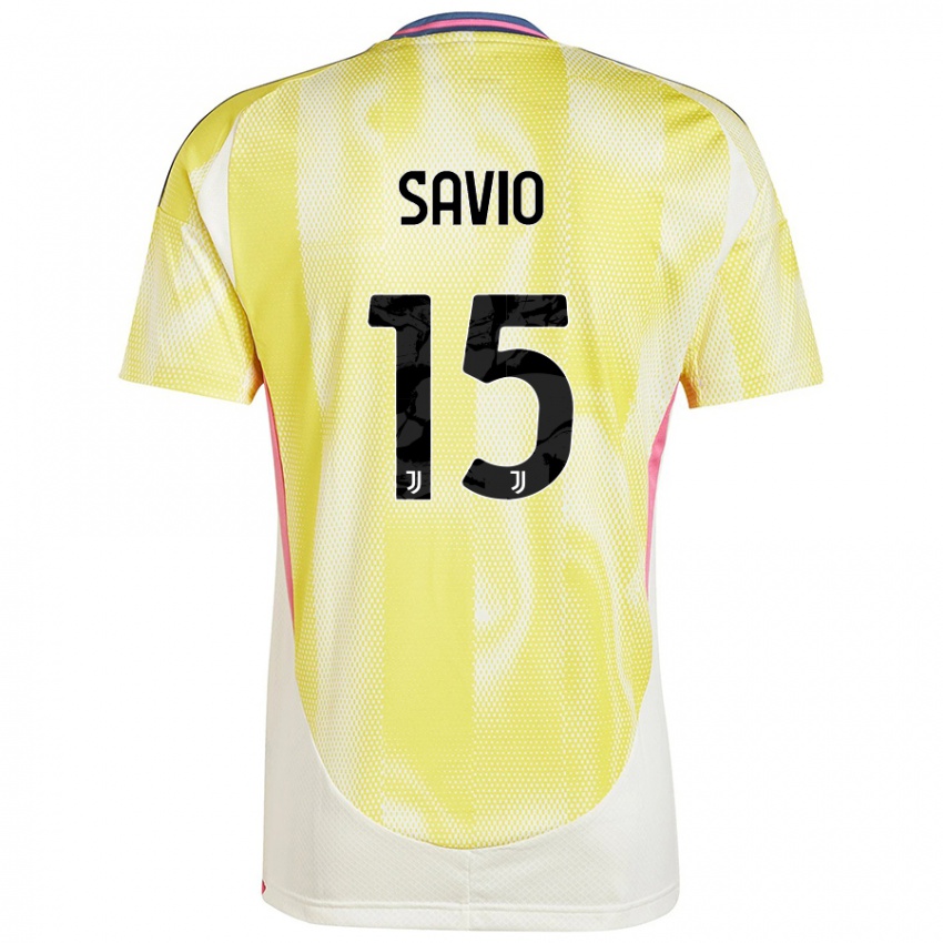 Kinder Federico Savio #15 Solargelb Auswärtstrikot Trikot 2024/25 T-Shirt Schweiz