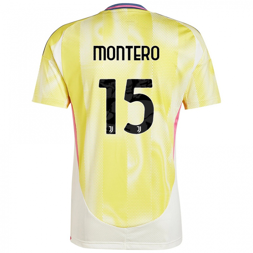 Kinder Alfonso Montero #15 Solargelb Auswärtstrikot Trikot 2024/25 T-Shirt Schweiz