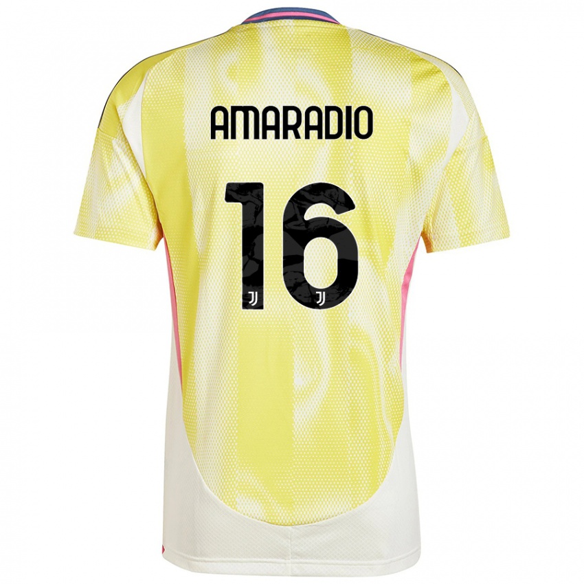 Kinder Luca Amaradio #16 Solargelb Auswärtstrikot Trikot 2024/25 T-Shirt Schweiz