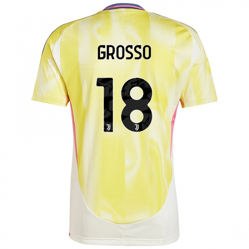 Kinder Filippo Grosso #18 Solargelb Auswärtstrikot Trikot 2024/25 T-Shirt Schweiz