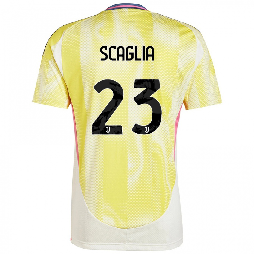 Kinder Filippo Scaglia #23 Solargelb Auswärtstrikot Trikot 2024/25 T-Shirt Schweiz