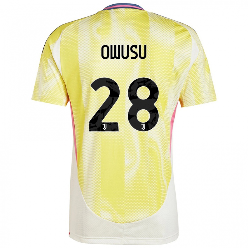 Kinder Augusto Owusu #28 Solargelb Auswärtstrikot Trikot 2024/25 T-Shirt Schweiz