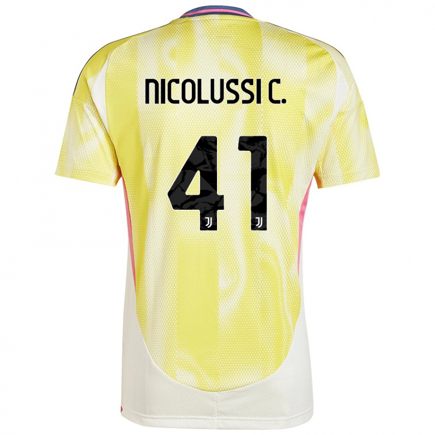 Kinder Hans Nicolussi Caviglia #41 Solargelb Auswärtstrikot Trikot 2024/25 T-Shirt Schweiz