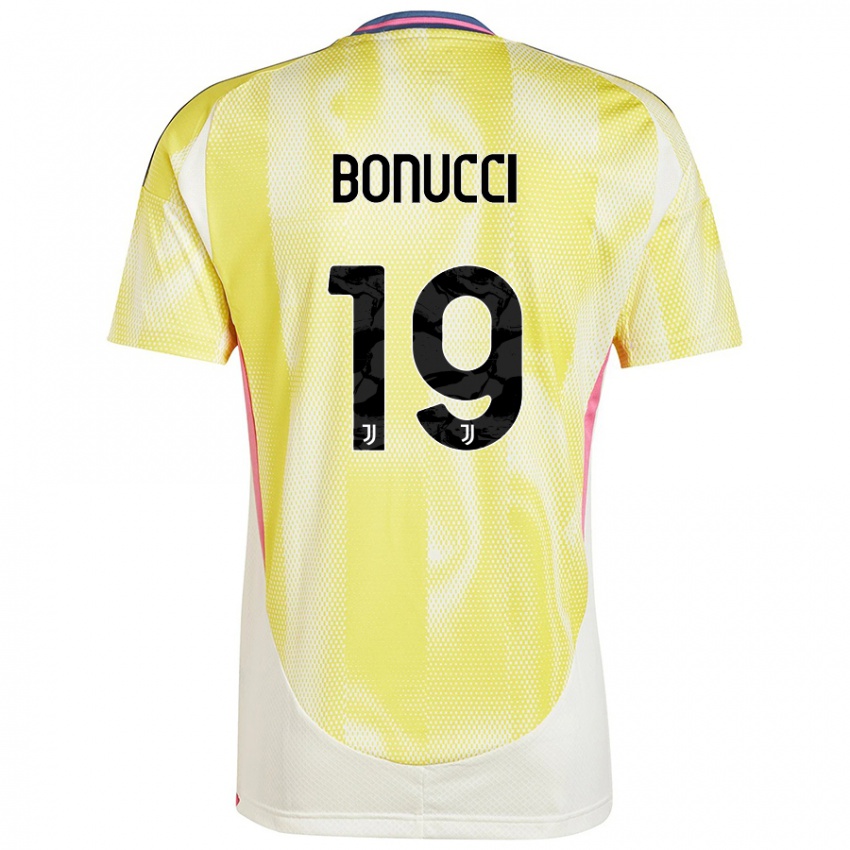 Kinder Leonardo Bonucci #19 Solargelb Auswärtstrikot Trikot 2024/25 T-Shirt Schweiz