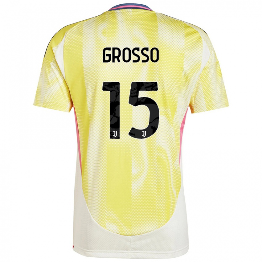 Kinder Julia Grosso #15 Solargelb Auswärtstrikot Trikot 2024/25 T-Shirt Schweiz