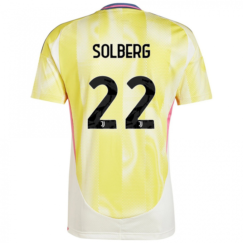 Kinder Elias Solberg #22 Solargelb Auswärtstrikot Trikot 2024/25 T-Shirt Schweiz