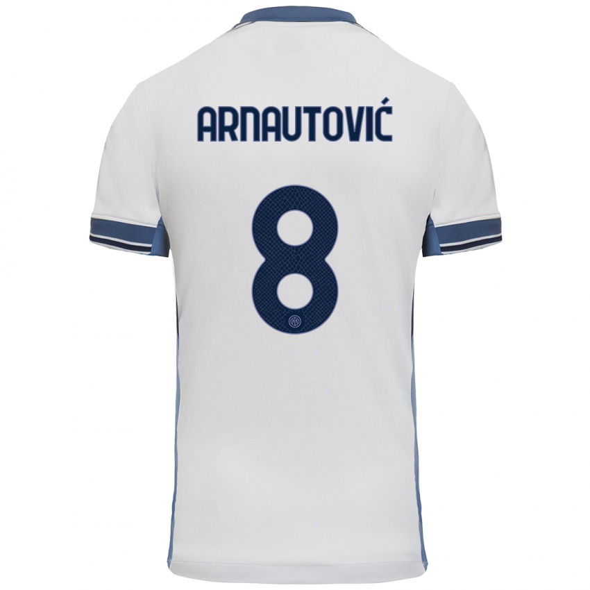 Enfant Maillot Marko Arnautovic #8 Blanc Gris Tenues Extérieur 2024/25 T-Shirt Suisse