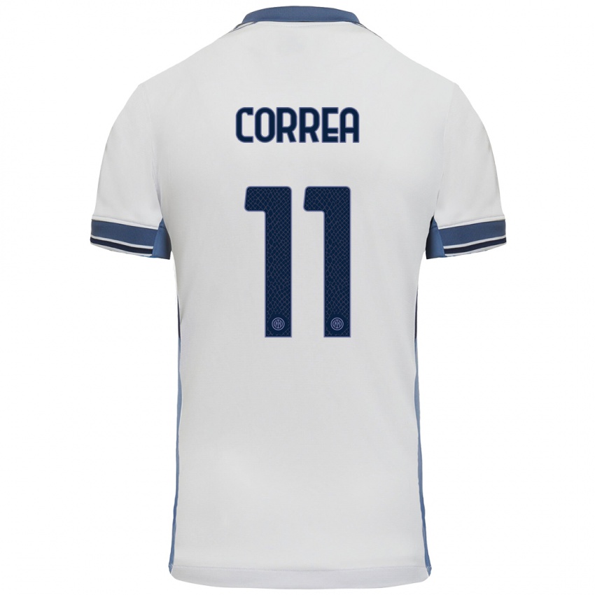 Kinder Joaquin Correa #11 Weißgrau Auswärtstrikot Trikot 2024/25 T-Shirt Schweiz