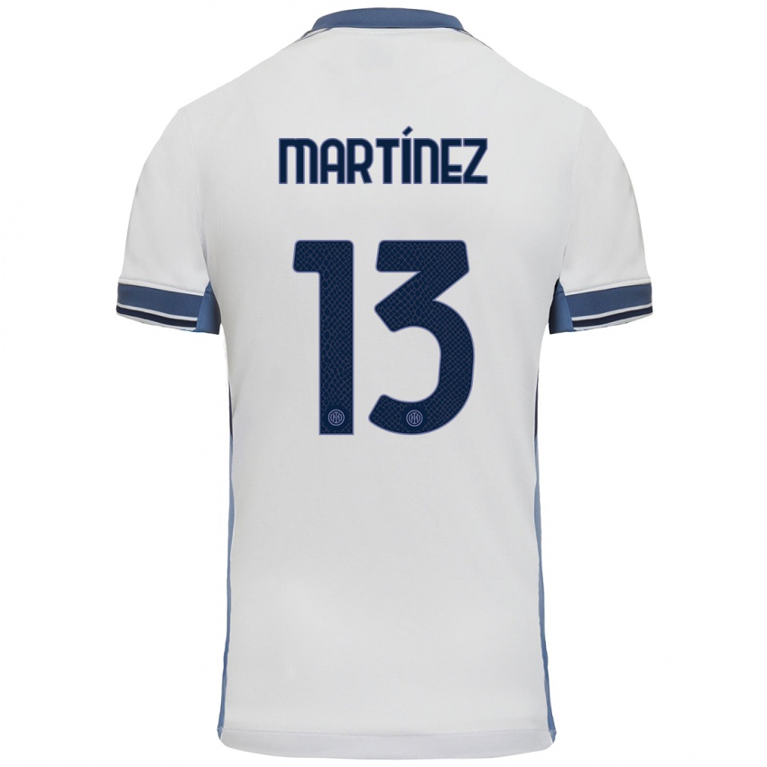 Enfant Maillot Josep Martínez #13 Blanc Gris Tenues Extérieur 2024/25 T-Shirt Suisse