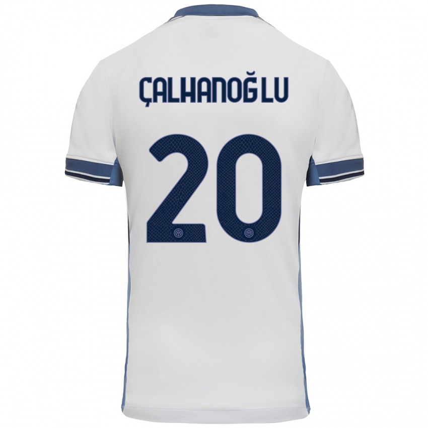 Kinder Hakan Calhanoglu #20 Weißgrau Auswärtstrikot Trikot 2024/25 T-Shirt Schweiz