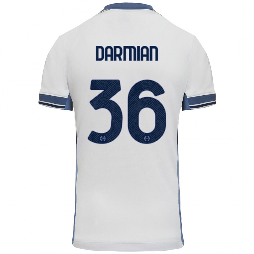 Kinder Matteo Darmian #36 Weißgrau Auswärtstrikot Trikot 2024/25 T-Shirt Schweiz