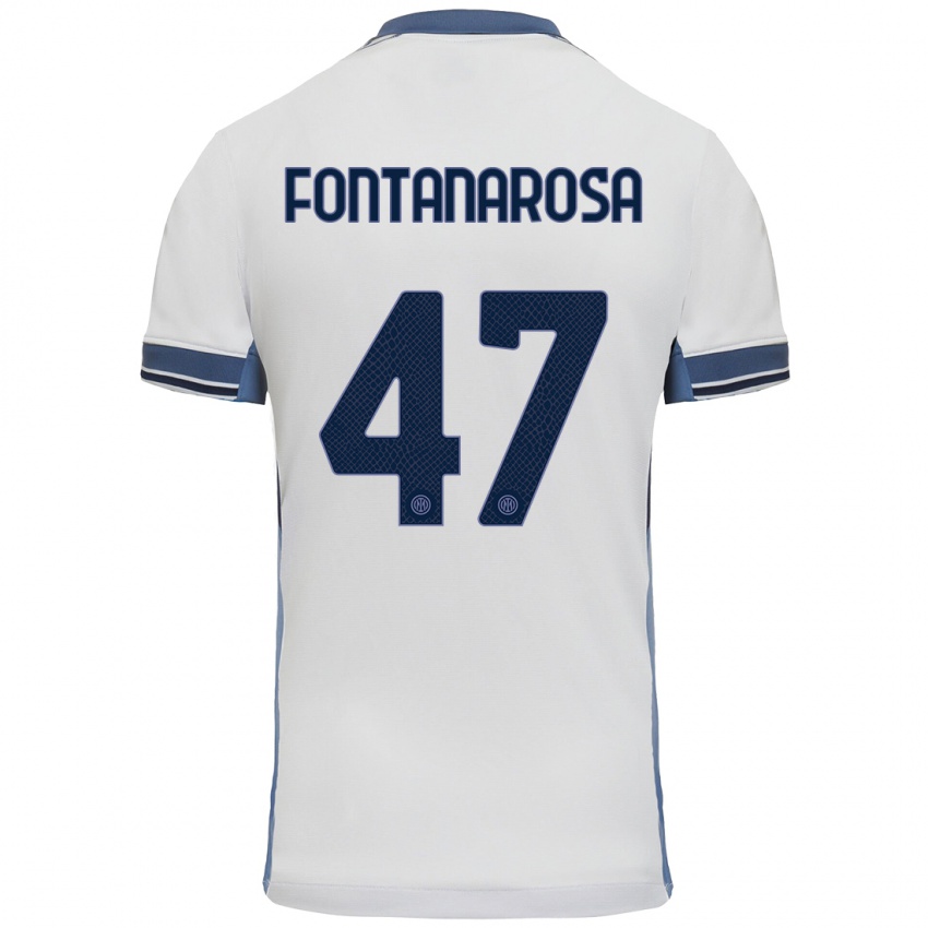 Kinder Alessandro Fontanarosa #47 Weißgrau Auswärtstrikot Trikot 2024/25 T-Shirt Schweiz