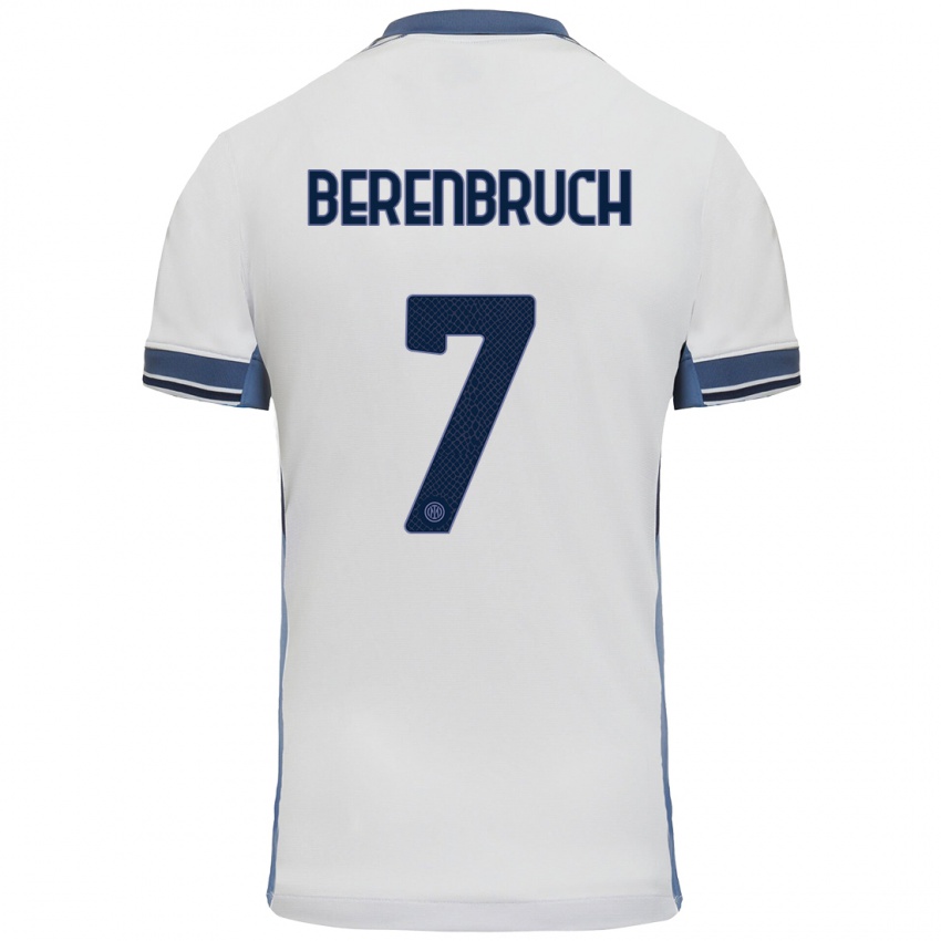 Enfant Maillot Thomas Berenbruch #7 Blanc Gris Tenues Extérieur 2024/25 T-Shirt Suisse