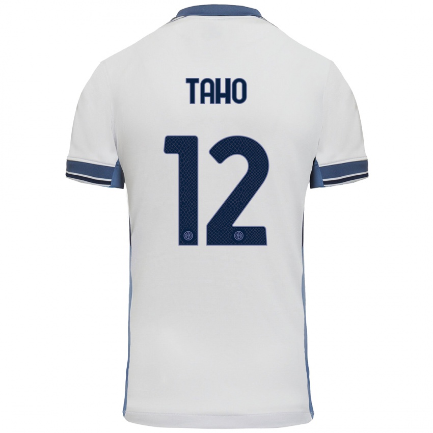 Enfant Maillot Alain Taho #12 Blanc Gris Tenues Extérieur 2024/25 T-Shirt Suisse