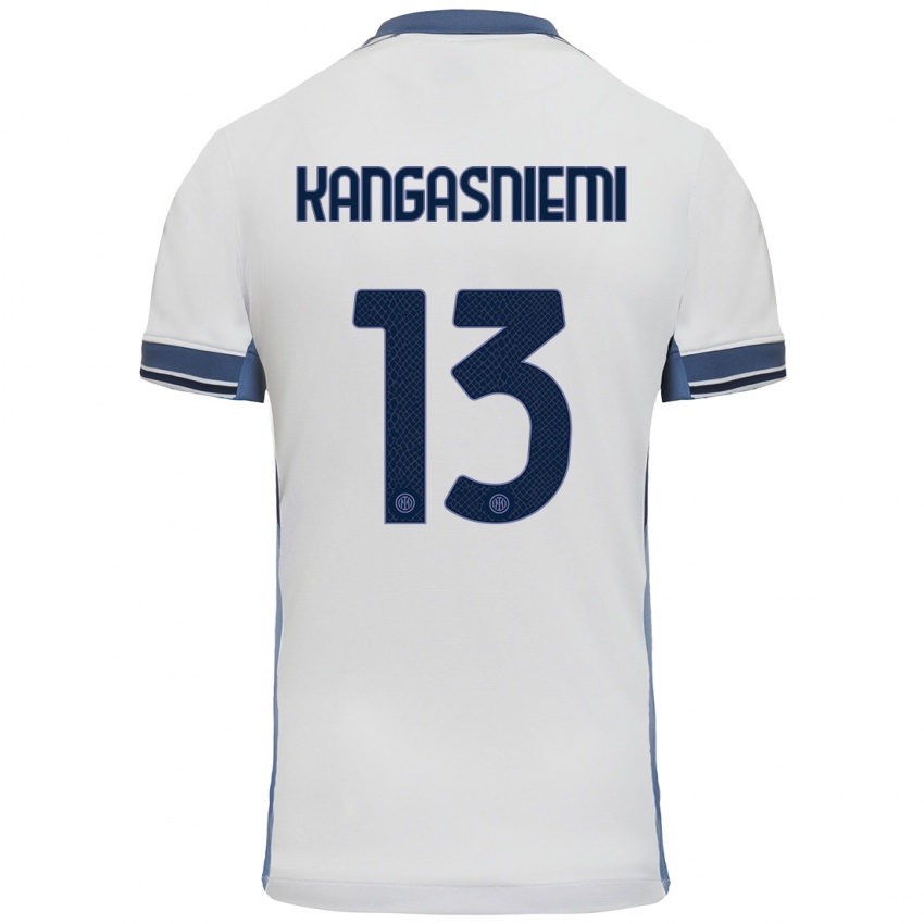 Enfant Maillot Ilari Kangasniemi #13 Blanc Gris Tenues Extérieur 2024/25 T-Shirt Suisse