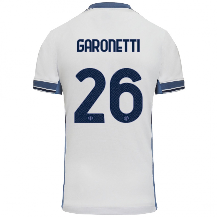 Enfant Maillot Gabriele Garonetti #26 Blanc Gris Tenues Extérieur 2024/25 T-Shirt Suisse