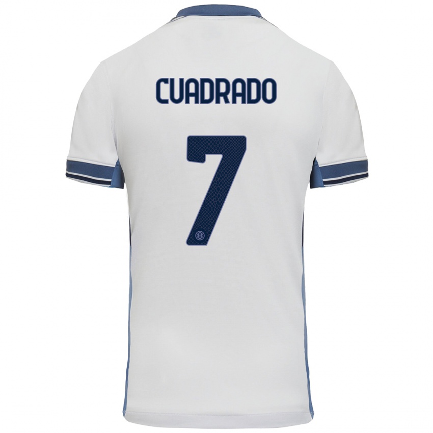 Kinder Juan Cuadrado #7 Weißgrau Auswärtstrikot Trikot 2024/25 T-Shirt Schweiz