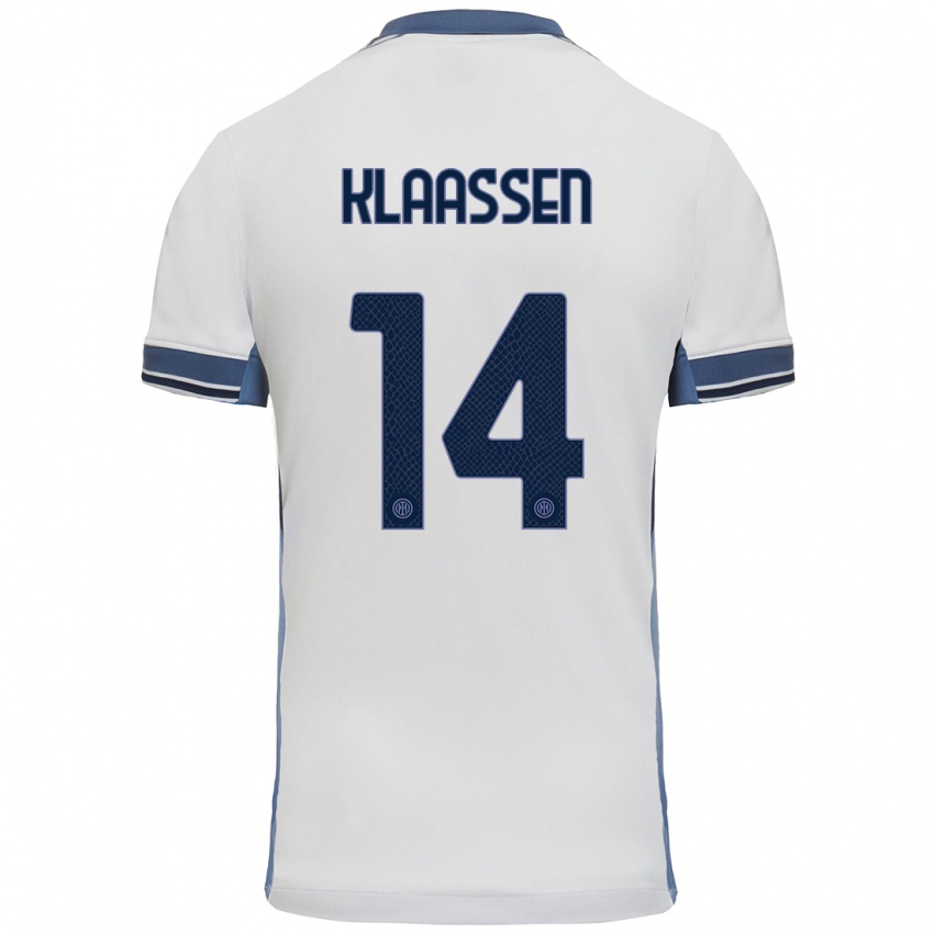 Kinder Davy Klaassen #14 Weißgrau Auswärtstrikot Trikot 2024/25 T-Shirt Schweiz