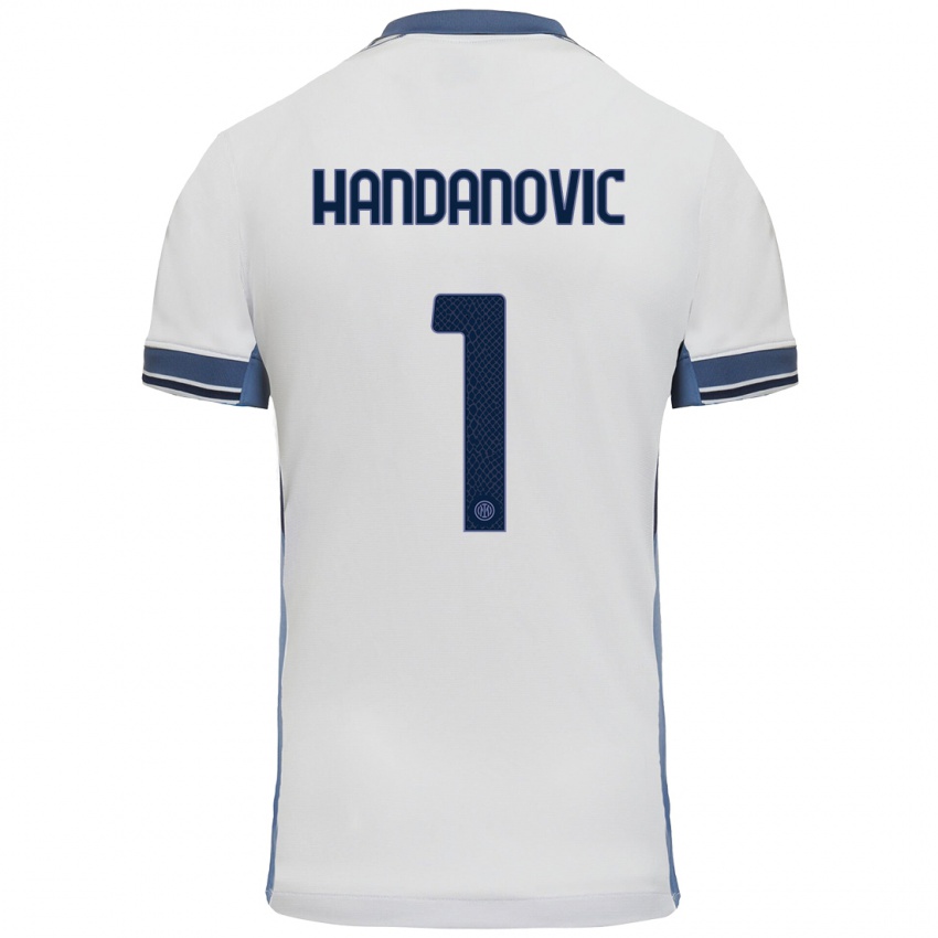 Kinder Samir Handanovic #1 Weißgrau Auswärtstrikot Trikot 2024/25 T-Shirt Schweiz