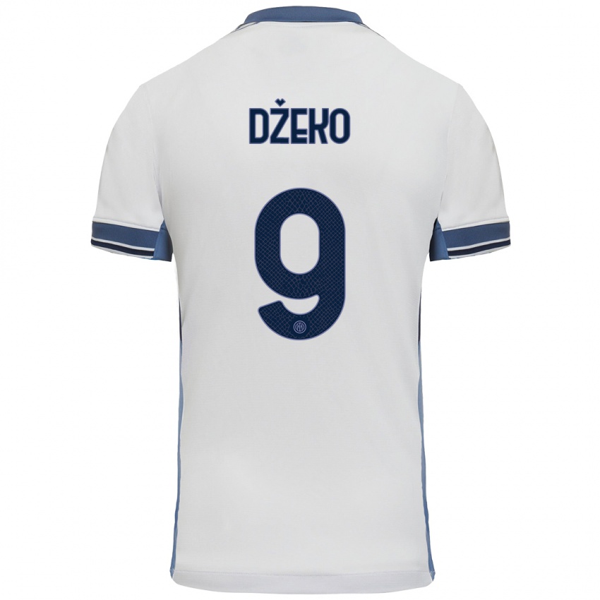 Enfant Maillot Edin Dzeko #9 Blanc Gris Tenues Extérieur 2024/25 T-Shirt Suisse