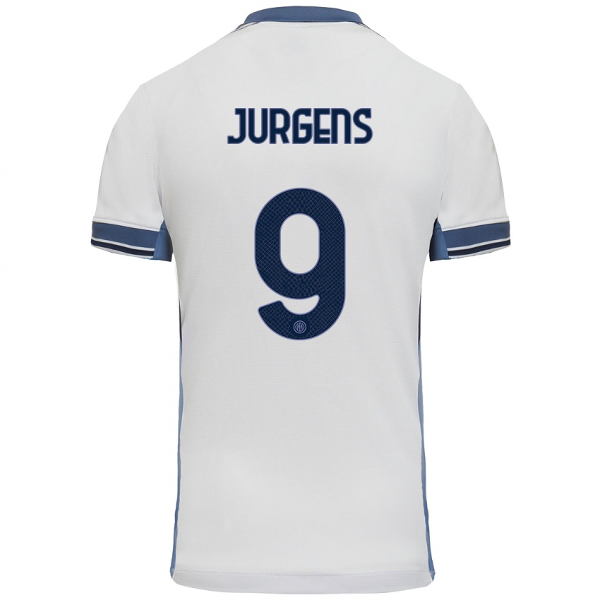 Kinder Oliver Jurgens #9 Weißgrau Auswärtstrikot Trikot 2024/25 T-Shirt Schweiz