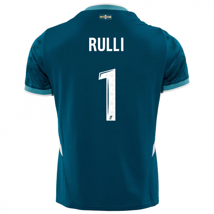 Enfant Maillot Gerónimo Rulli #1 Turquoise Bleu Tenues Extérieur 2024/25 T-Shirt Suisse