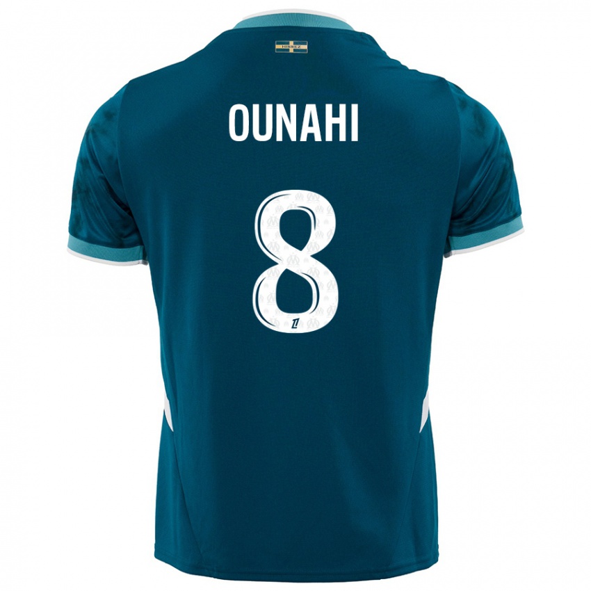 Enfant Maillot Azzedine Ounahi #8 Turquoise Bleu Tenues Extérieur 2024/25 T-Shirt Suisse