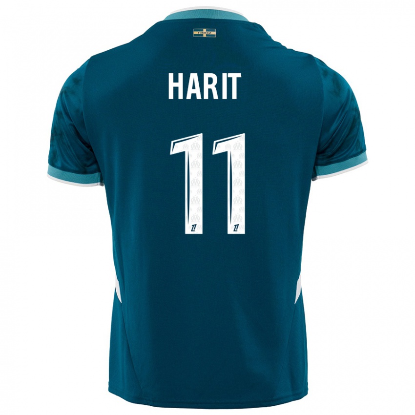 Enfant Maillot Amine Harit #11 Turquoise Bleu Tenues Extérieur 2024/25 T-Shirt Suisse