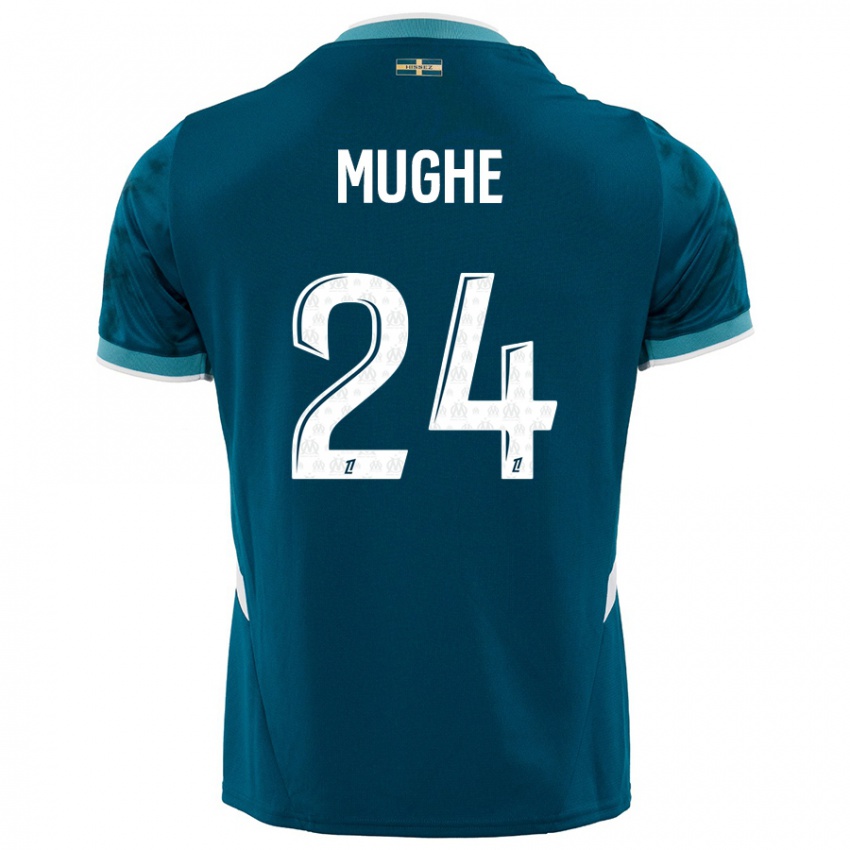 Enfant Maillot François Mughe #24 Turquoise Bleu Tenues Extérieur 2024/25 T-Shirt Suisse