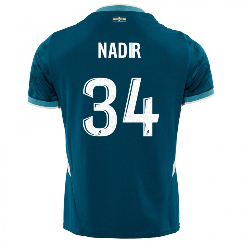 Enfant Maillot Bilal Nadir #34 Turquoise Bleu Tenues Extérieur 2024/25 T-Shirt Suisse