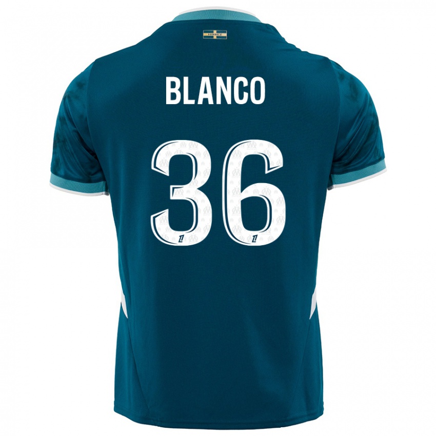 Enfant Maillot Ruben Blanco #36 Turquoise Bleu Tenues Extérieur 2024/25 T-Shirt Suisse