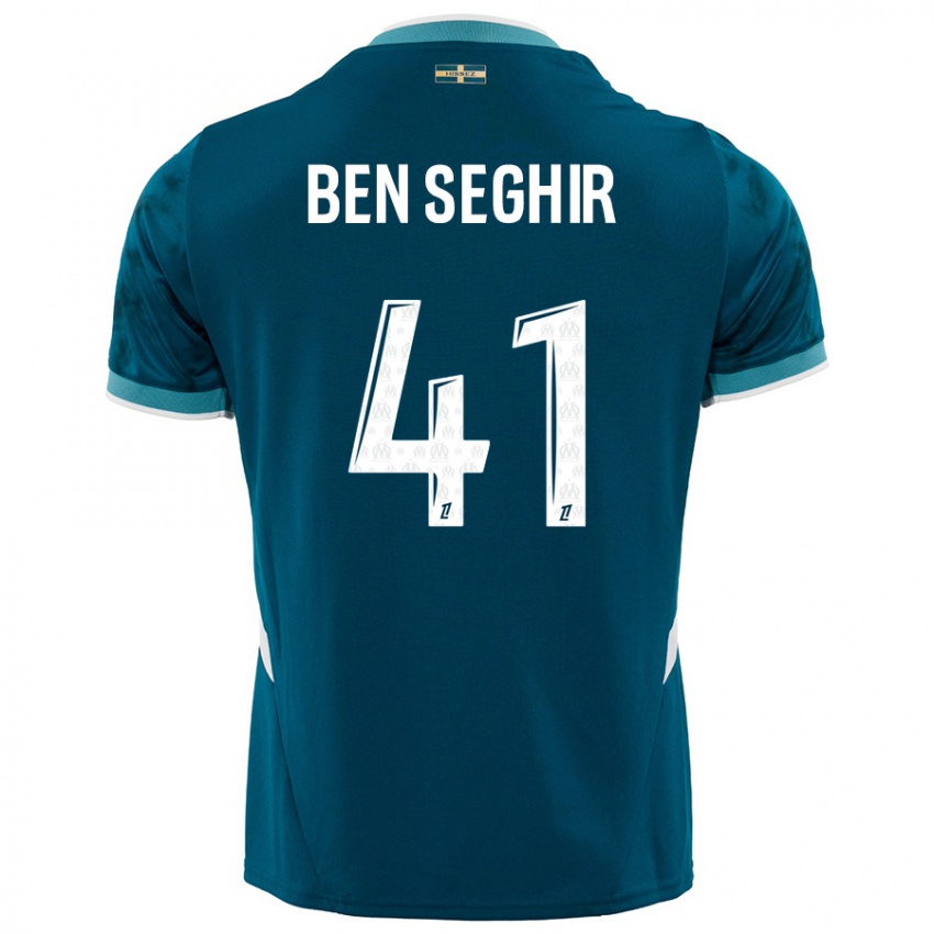 Kinder Salim Ben Seghir #41 Türkisblau Auswärtstrikot Trikot 2024/25 T-Shirt Schweiz