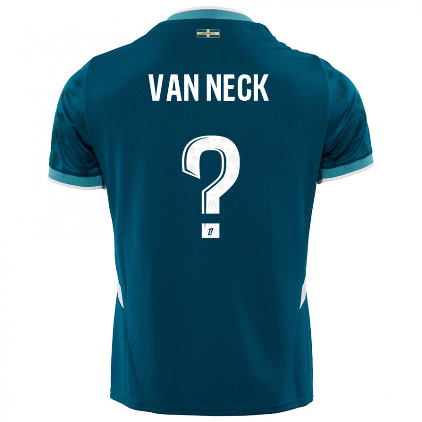 Enfant Maillot Jelle Van Neck #0 Turquoise Bleu Tenues Extérieur 2024/25 T-Shirt Suisse