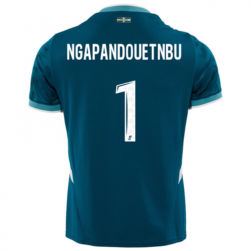 Enfant Maillot Simon Ngapandouetnbu #1 Turquoise Bleu Tenues Extérieur 2024/25 T-Shirt Suisse