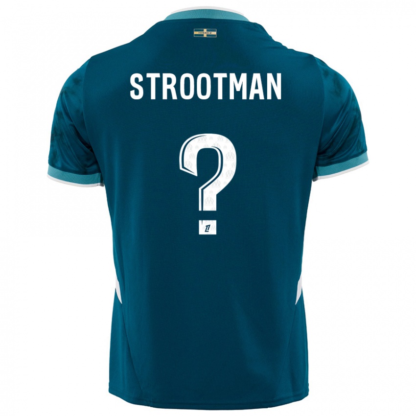 Enfant Maillot Kevin Strootman #0 Turquoise Bleu Tenues Extérieur 2024/25 T-Shirt Suisse