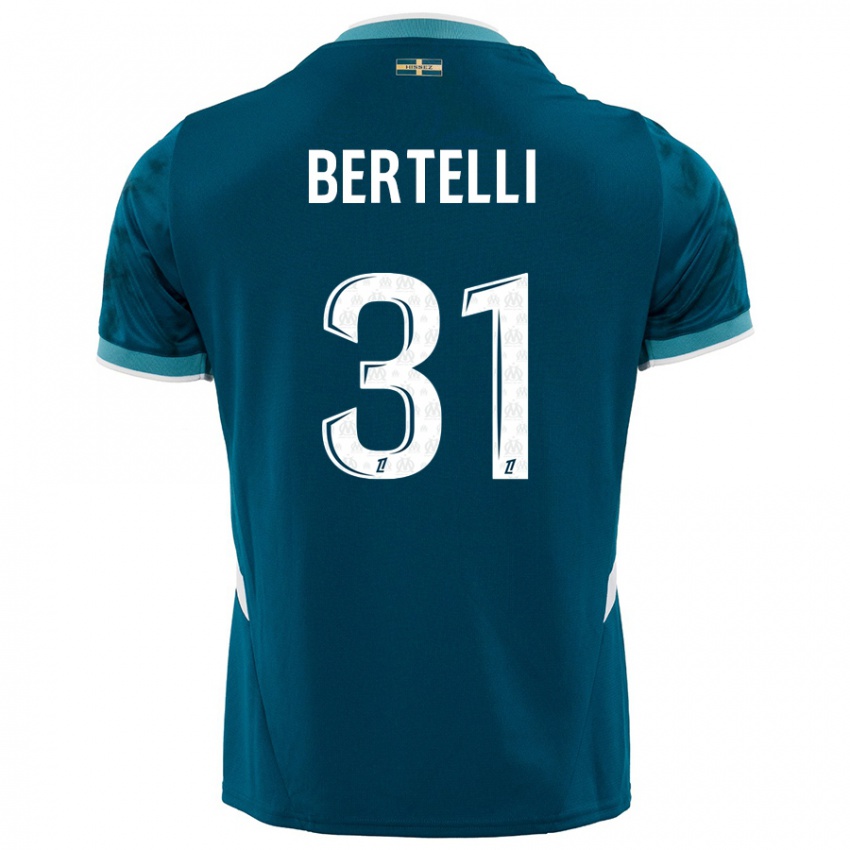 Kinder Ugo Bertelli #31 Türkisblau Auswärtstrikot Trikot 2024/25 T-Shirt Schweiz