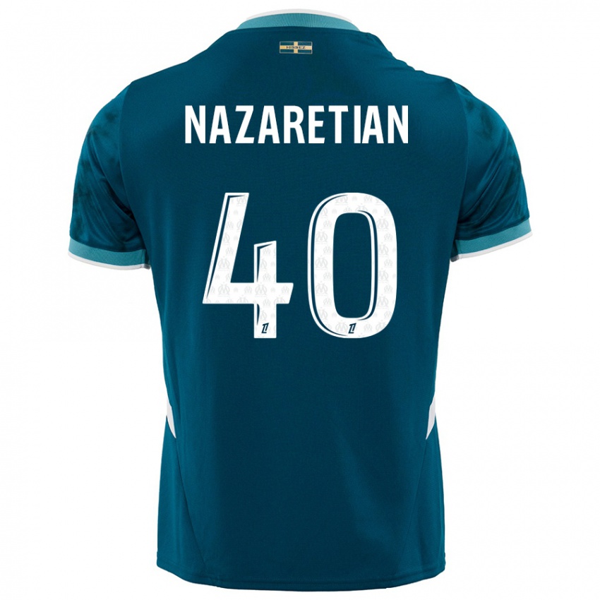 Enfant Maillot Manuel Nazaretian #40 Turquoise Bleu Tenues Extérieur 2024/25 T-Shirt Suisse