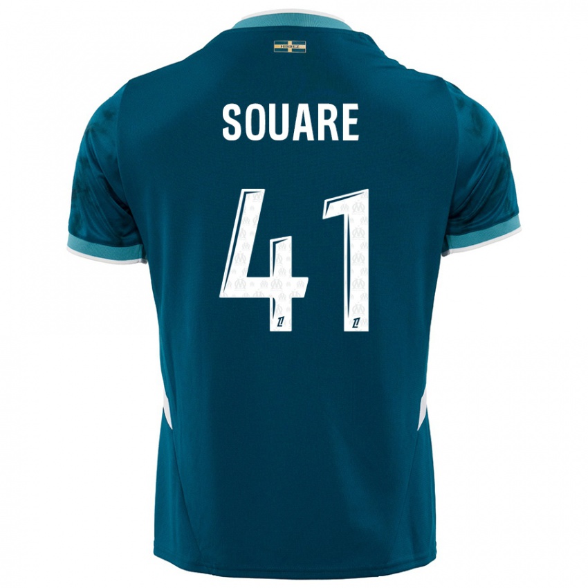 Enfant Maillot Cheick Souare #41 Turquoise Bleu Tenues Extérieur 2024/25 T-Shirt Suisse