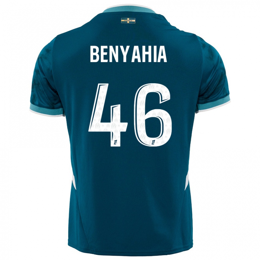 Enfant Maillot Aylan Benyahia-Tani #46 Turquoise Bleu Tenues Extérieur 2024/25 T-Shirt Suisse