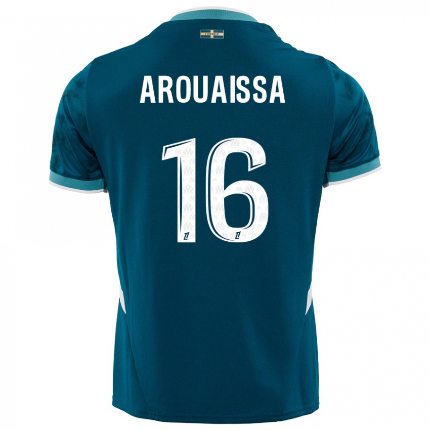 Enfant Maillot Ines Arouaissa #16 Turquoise Bleu Tenues Extérieur 2024/25 T-Shirt Suisse