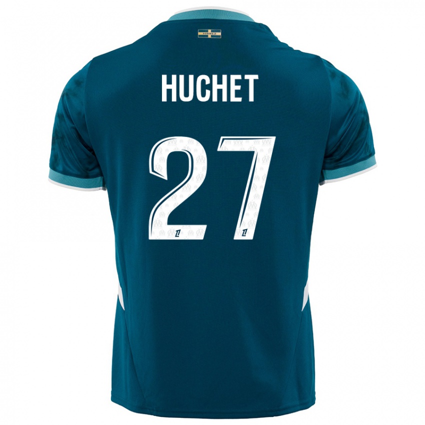 Enfant Maillot Sarah Huchet #27 Turquoise Bleu Tenues Extérieur 2024/25 T-Shirt Suisse