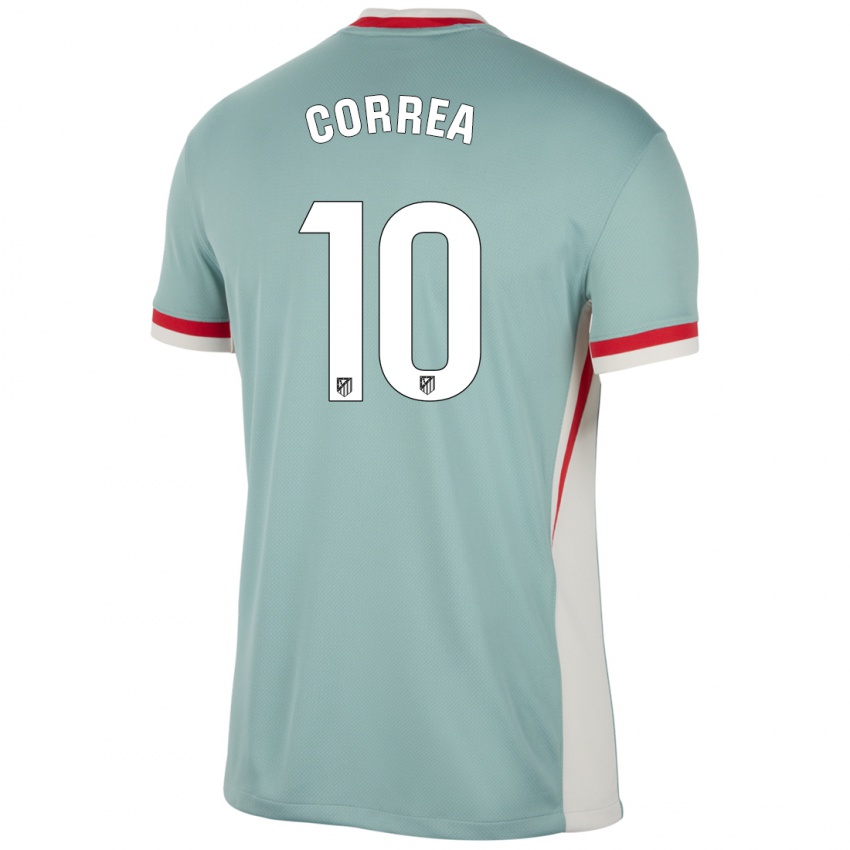 Kinder Angel Correa #10 Hellbeige Blau Auswärtstrikot Trikot 2024/25 T-Shirt Schweiz