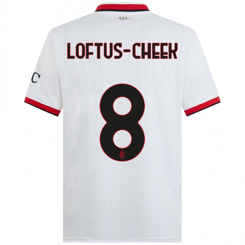 Enfant Maillot Ruben Loftus-Cheek #8 Blanc Noir Rouge Tenues Extérieur 2024/25 T-Shirt Suisse