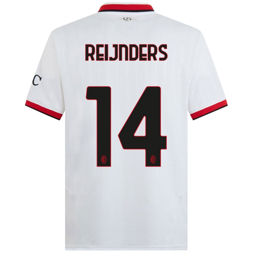 Kinder Tijjani Reijnders #14 Weiß Schwarz Rot Auswärtstrikot Trikot 2024/25 T-Shirt Schweiz