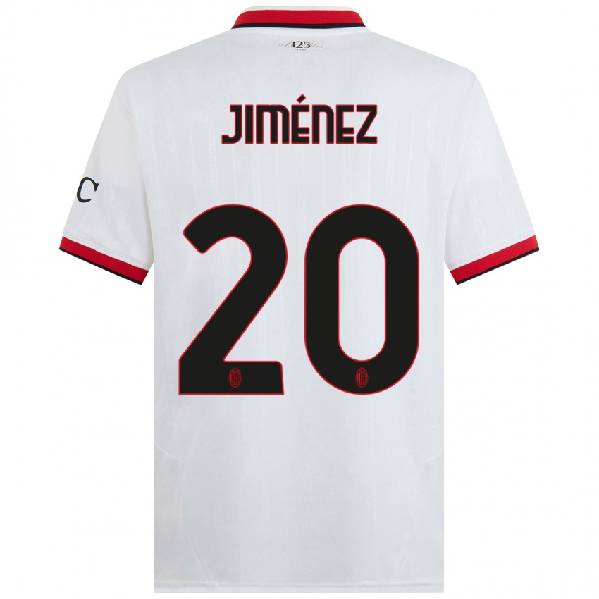 Kinder Álex Jiménez #20 Weiß Schwarz Rot Auswärtstrikot Trikot 2024/25 T-Shirt Schweiz